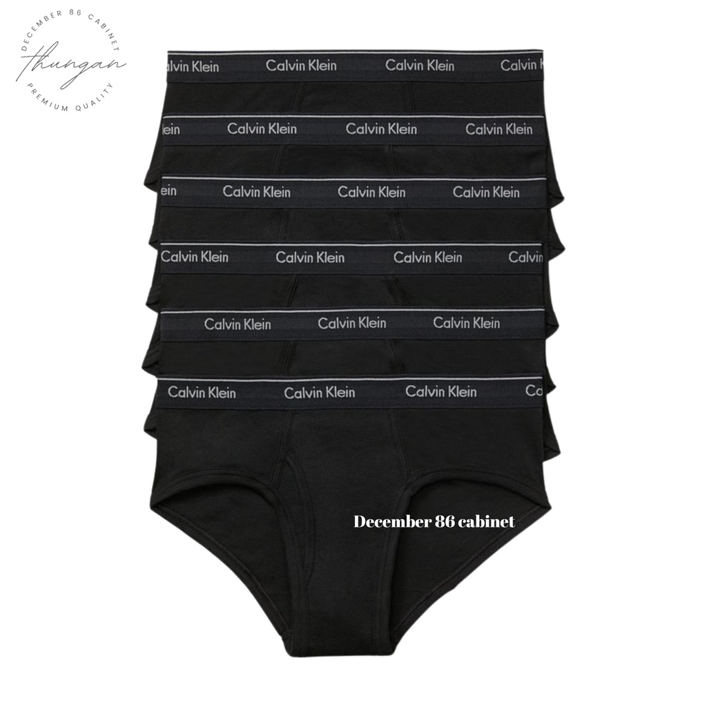 Quần lót nam Calvin Klein Cotton Classic Fit 6-Pack Hip Brief - Black