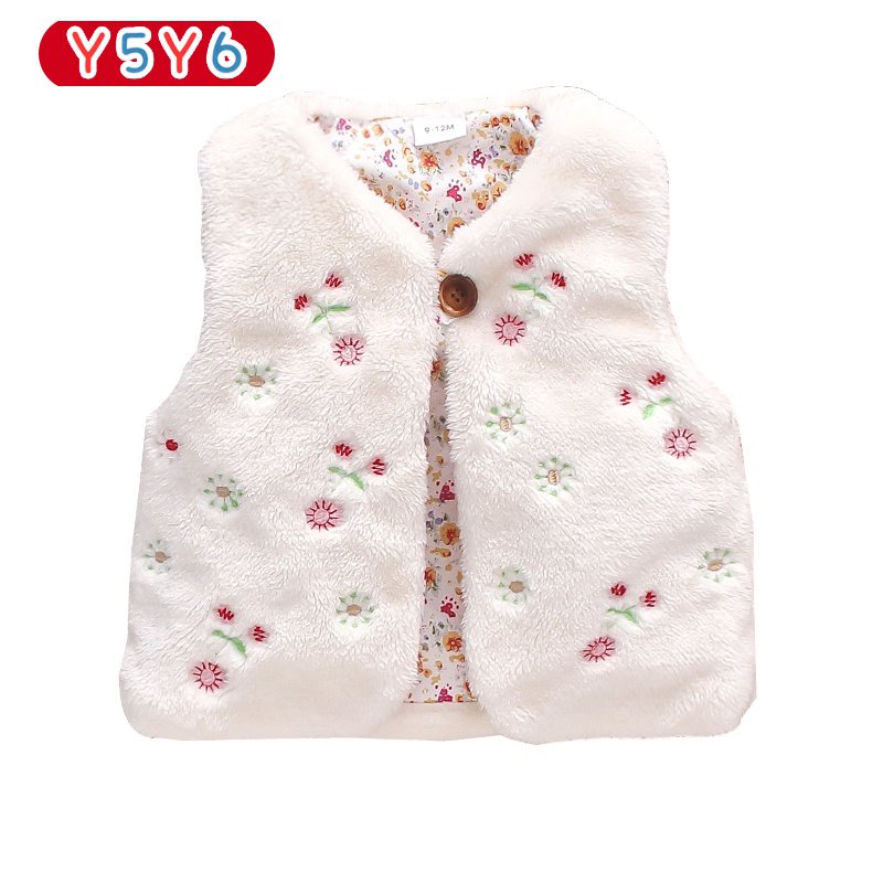 Y5Y6 Áo Khoác Sát Nách Thêu Họa Tiết Dễ Thương Thời Trang Xuân Thu Cho Bé Gái
