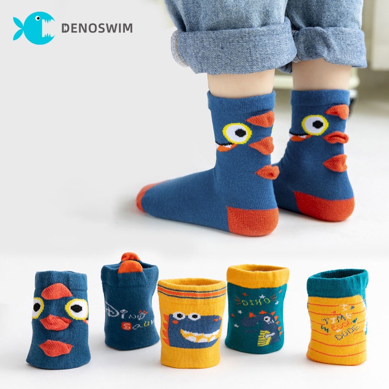 Set 5 Đôi Tất Cotton Họa Tiết Hoạt Hình Nhật Bản Cho Bé 1-9 Tuổi