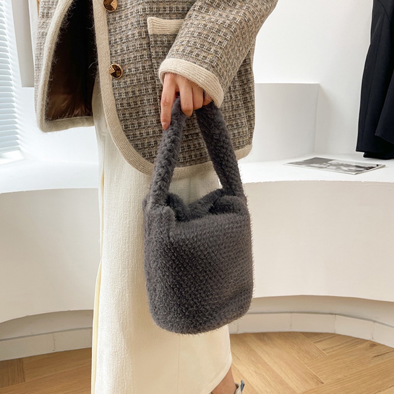 Ielgy niche Túi Xách bucket Phủ Bông Thiết Kế Di Động Cho Nữ