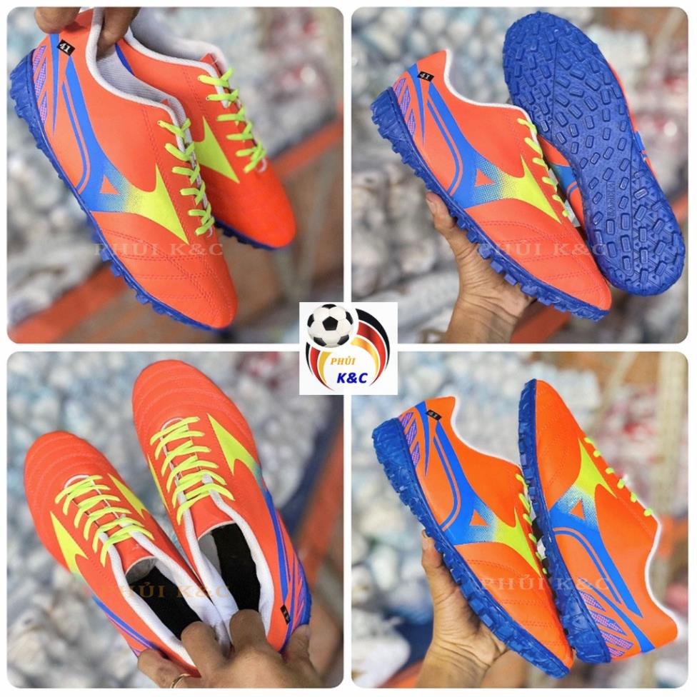 Màu Cam Logo xanh_Giày đá bóng nam MIZUNO NEO3 Logo 2 màu(khâu full đế) Giày đá banh sân cỏ nhân tạo_giá rẻ