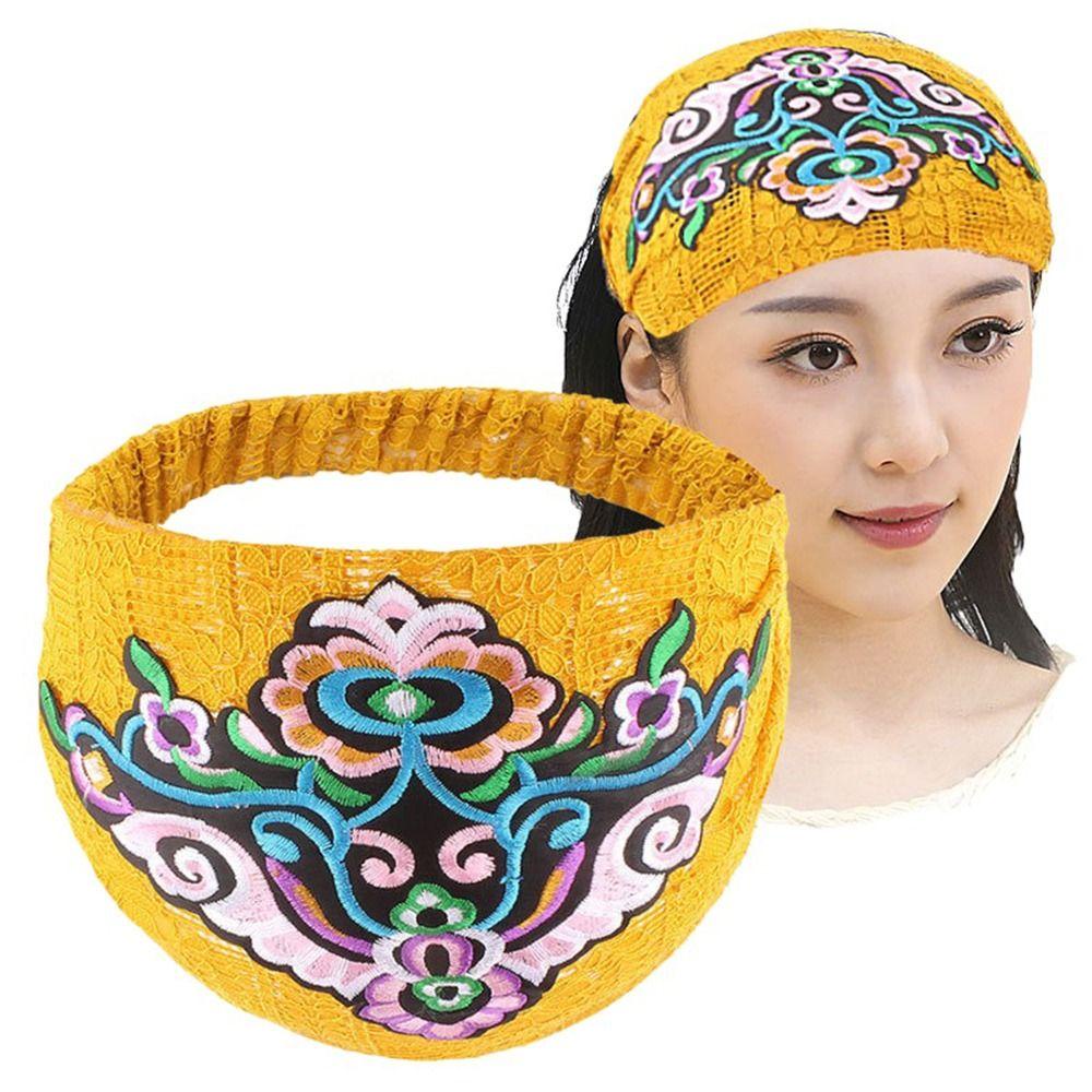 ANEMONE Băng Đô Ren Bản Rộng Thêu Hoa Xinh Xắn Dành Cho Nữ