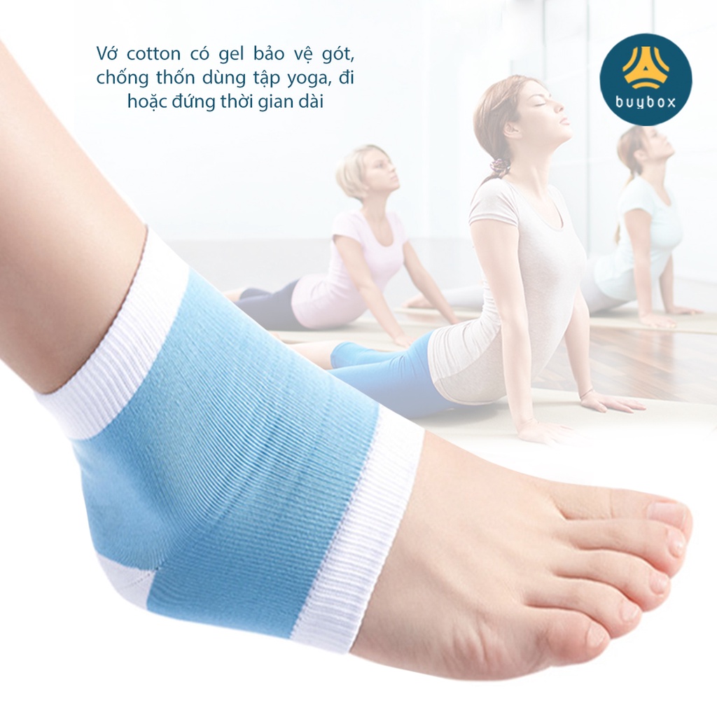 Vớ cotton có gel bảo vệ gót, chống thốn gót chân dùng tập yoga, nhảy múa, đi hoặc đứng thời gian dài - Buybox - BBPK288