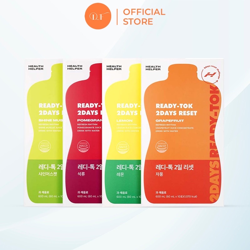 Detox thải độc giảm cân Ready Tok 2-Days Health Helper Hàn Quốc (hộp 10 gói)