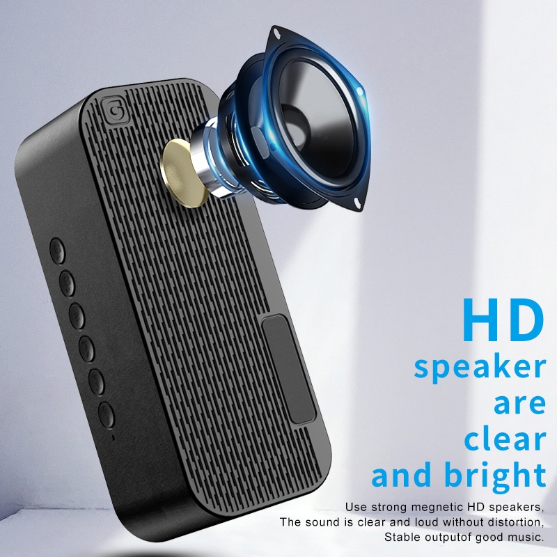 Loa Bluetooth Mini Clock Speaker Đèn led siêu trầm