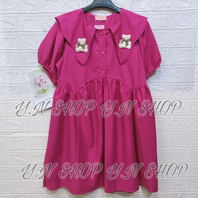 A65 ĐẦM BABYDOLL ĐÍNH GẤU NEW
