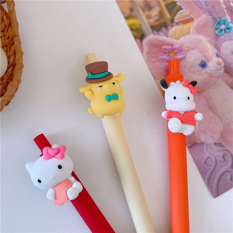 Bút Mực Đen Họa Tiết Hoạt Hình Sanrio Kuromi Melody Cinnamoroll Dễ Thương Cho Nữ