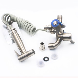 bộ vòi nước inox 304, 3 đầu xả nước thông minh kèm vòi xịt vệ sinh, thích hợp dùng cho vòi sen cấp nước máy giặt đa năng