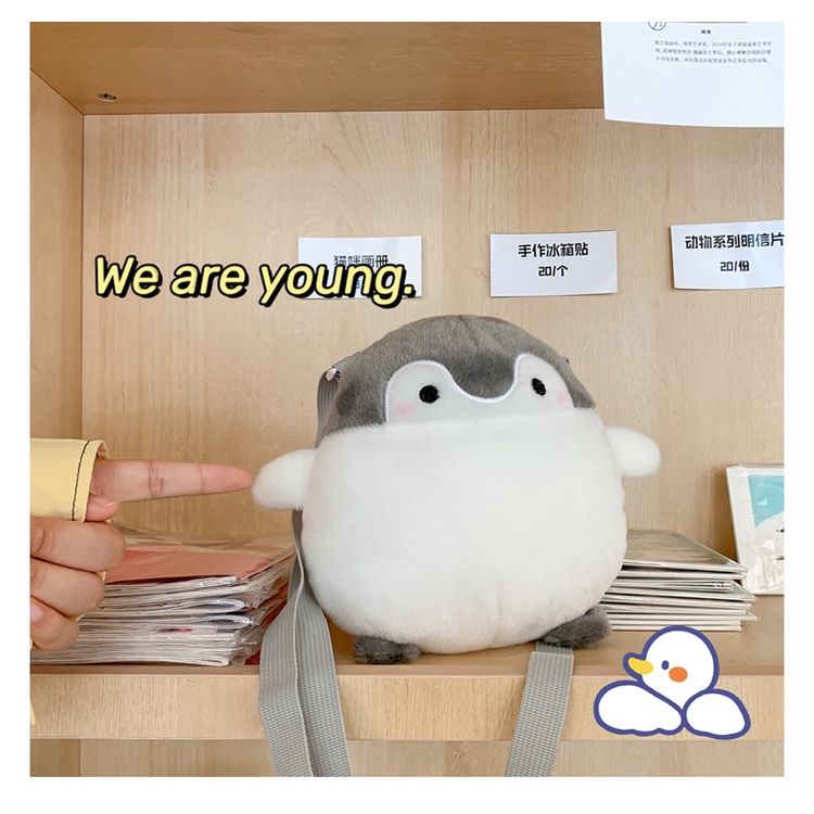 Túi Đeo Chéo Hình Chim Cánh Cụt Hoạt Hình Đáng Yêu Dành Cho Nữ