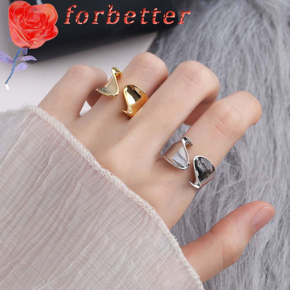 Nhẫn Hở Nhiều Màu Kiểu Hình Học Bằng Đồng Đơn Giản Thời Trang Hàn Quốc Cho Nữ