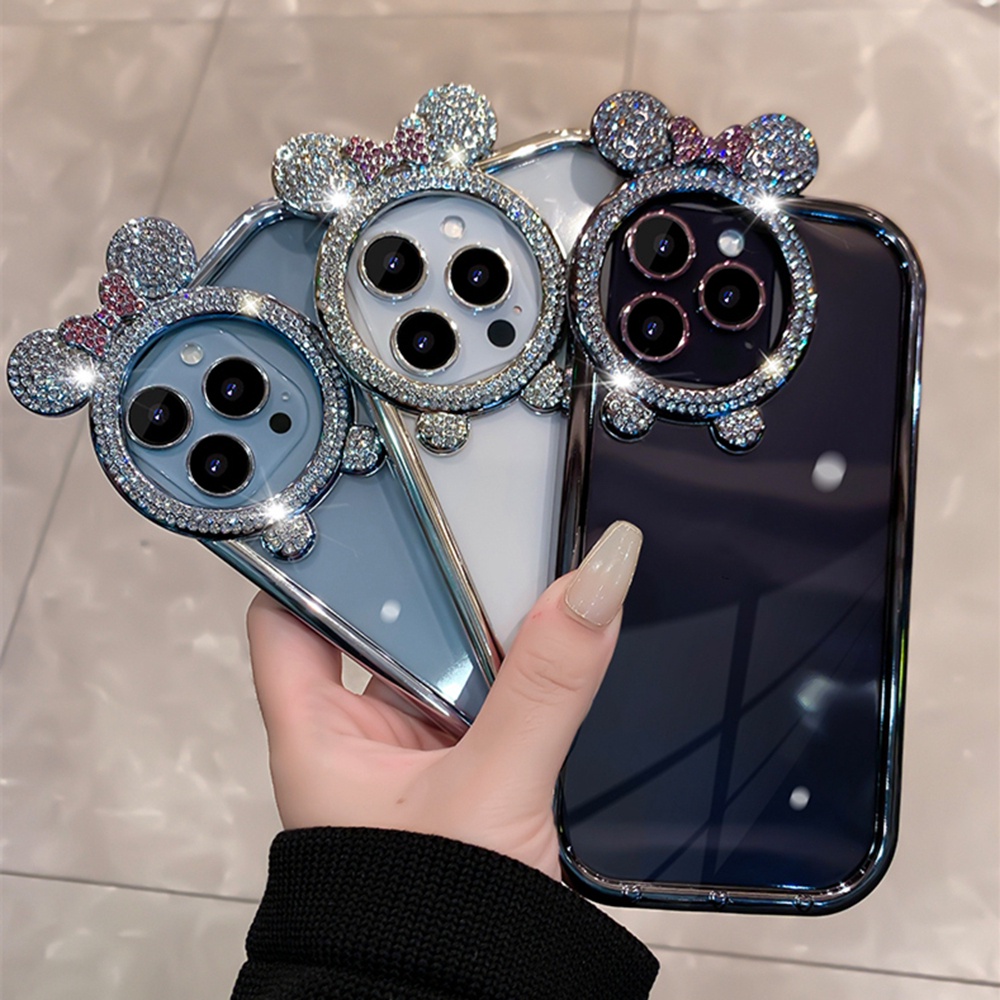 DISNEY Ốp Điện Thoại Mềm Trong Suốt Chống Sốc Họa Tiết Lấp Lánh Cho iPhone 14 Plus 13 14 Pro MAX