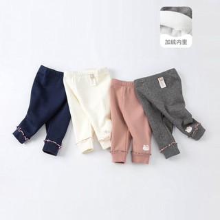 Quần legging lót lông cừu giữ ấm thời trang thu đông cho bé gái