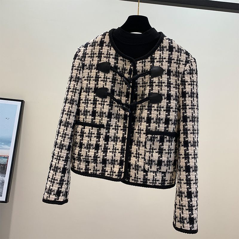 Áo dạ tweed nữ áo dạ tweed Áo Khoác Len Lông Cừu Dày Ngắn Phong Cách Xiaoxiang Thời Trang Thu Đông Hàng Mới 2022