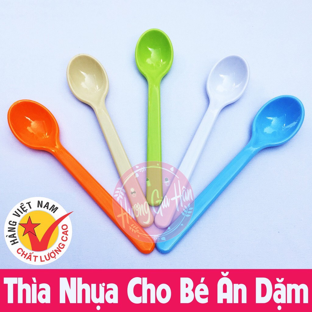 Thìa bón bột , thìa ăn dặm cho bé an toàn nhựa song long (13,5cm)