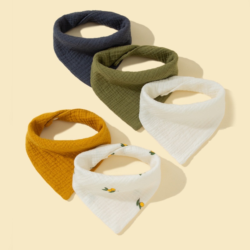 Set 5 Yếm Ăn Cotton Siêu Thấm Cho Bé