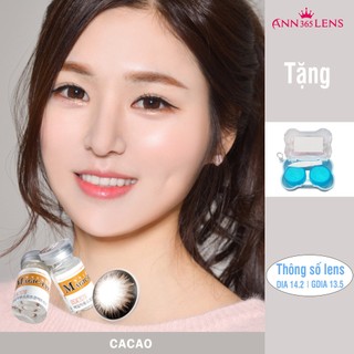 Kính áp tròng màu nâu Cacao Ann365 chống tia UV dùng 12H/ ngày dùng cho mắt nhạy cảm dùng 1 năm