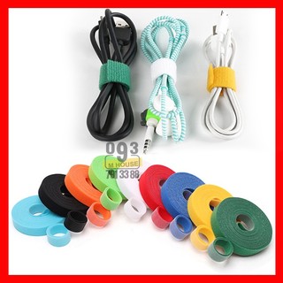 Combo 2 dụng cụ cuộn dây cáp tai nghe dây băng gai cột thu gọn dây điện