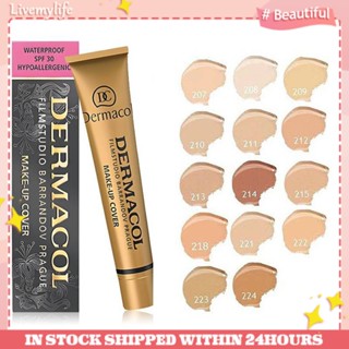 Kem Nền Che Khuyết Điểm DERMACOL Dạng Lỏng Che Phủ Hình Xăm / Sẹo / Mụn / Dưỡng Ẩm Làm