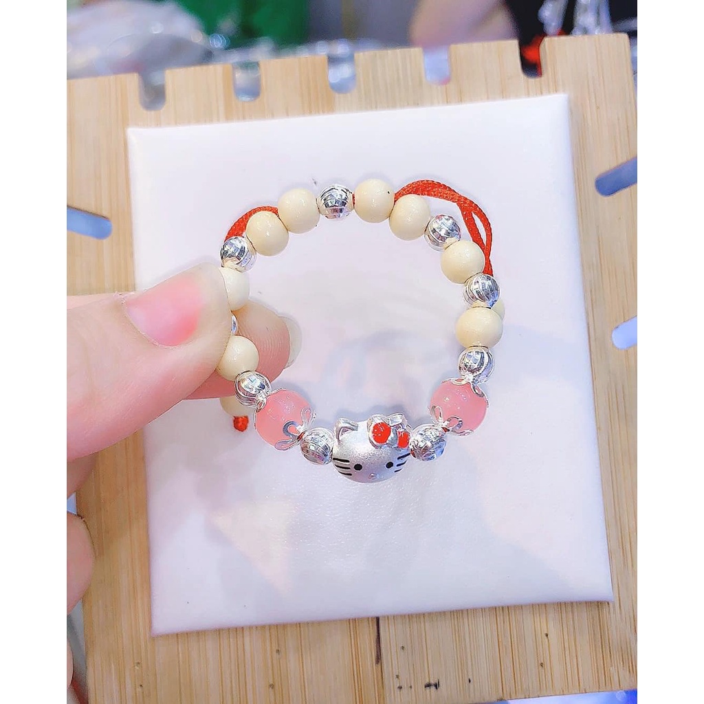 Vòng dâu tằm con giáp mèo bi bạc ta