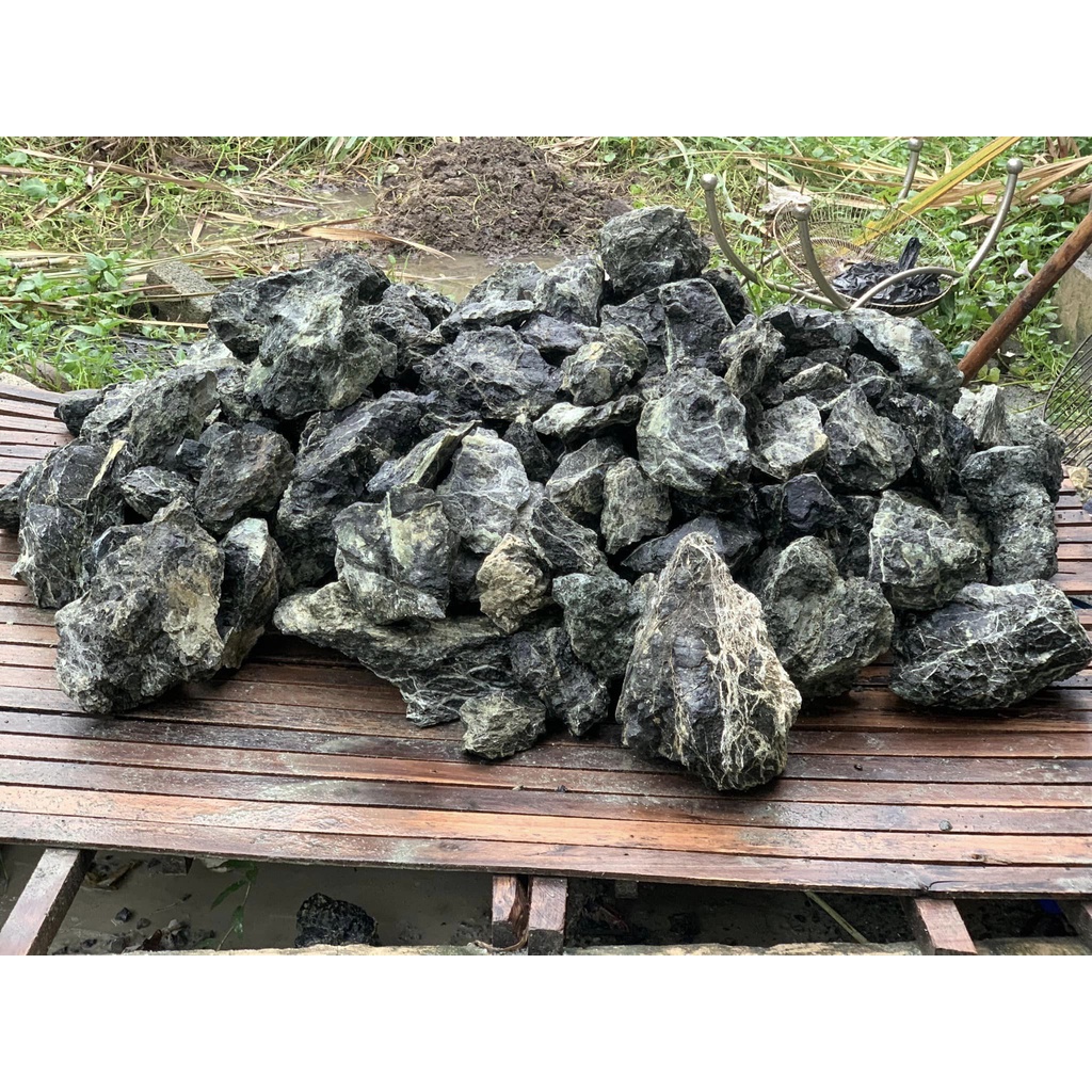 ĐÁ NHAM ĐEN VÂN TRẮNG SIÊU ĐẸP SET BỂ IWAGUMI