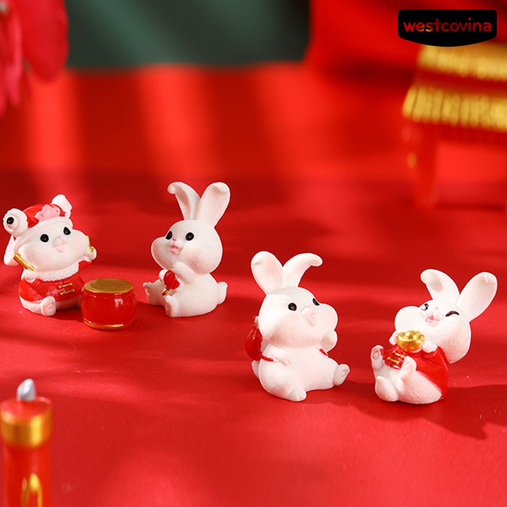 [Hot]☃Set 2 / 3 Mô Hình Thỏ Trung Hoa Trang Trí Năm Mới