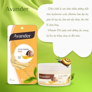 Mặt Nạ Avander Đất Sét Ốc Sên15ml Clay Mask - Snail