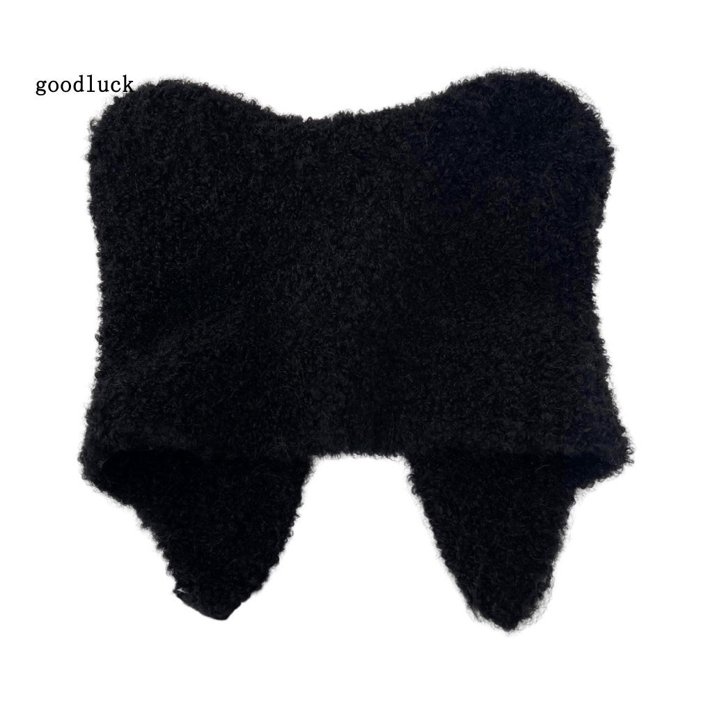 Chúc may mắn| Mũ Len Dệt Kim Màu Trơn Có Thể Gập Lại Cho Nữ