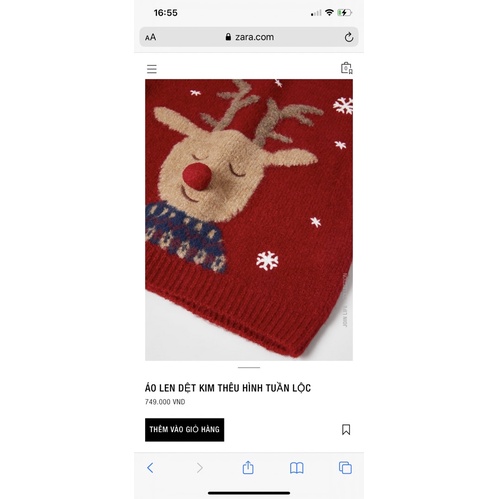 Áo Len Bé Trai & Bé Gái Tuần Lộc Đỏ ZR