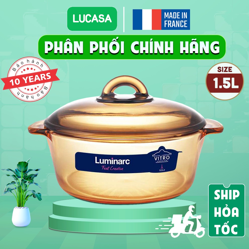 Nồi Thủy Tinh Luminarc Vitro Granite - 1.5L | Phân Phối Chính Hãng