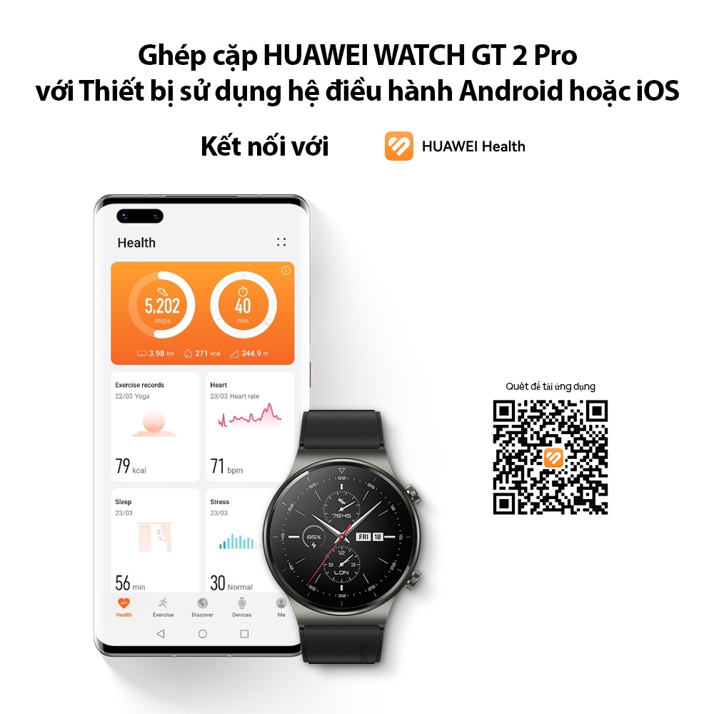 Đồng hồ thông minh HUAWEI WATCH GT 2 Pro - Pin Liên Tục 2 Tuần