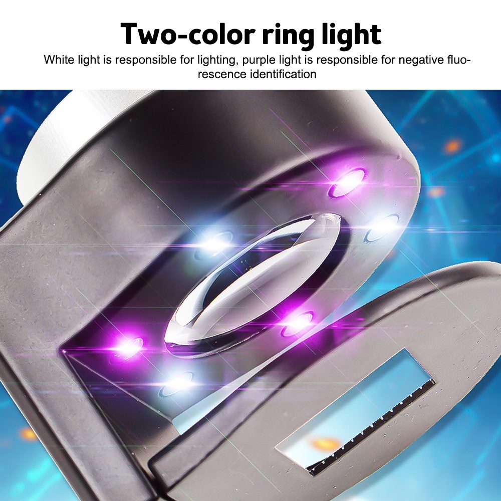Kính lúp phóng đại ZIQQUCU 30X kim loại có đèn LED và tia UV gập lại được tiện lợi