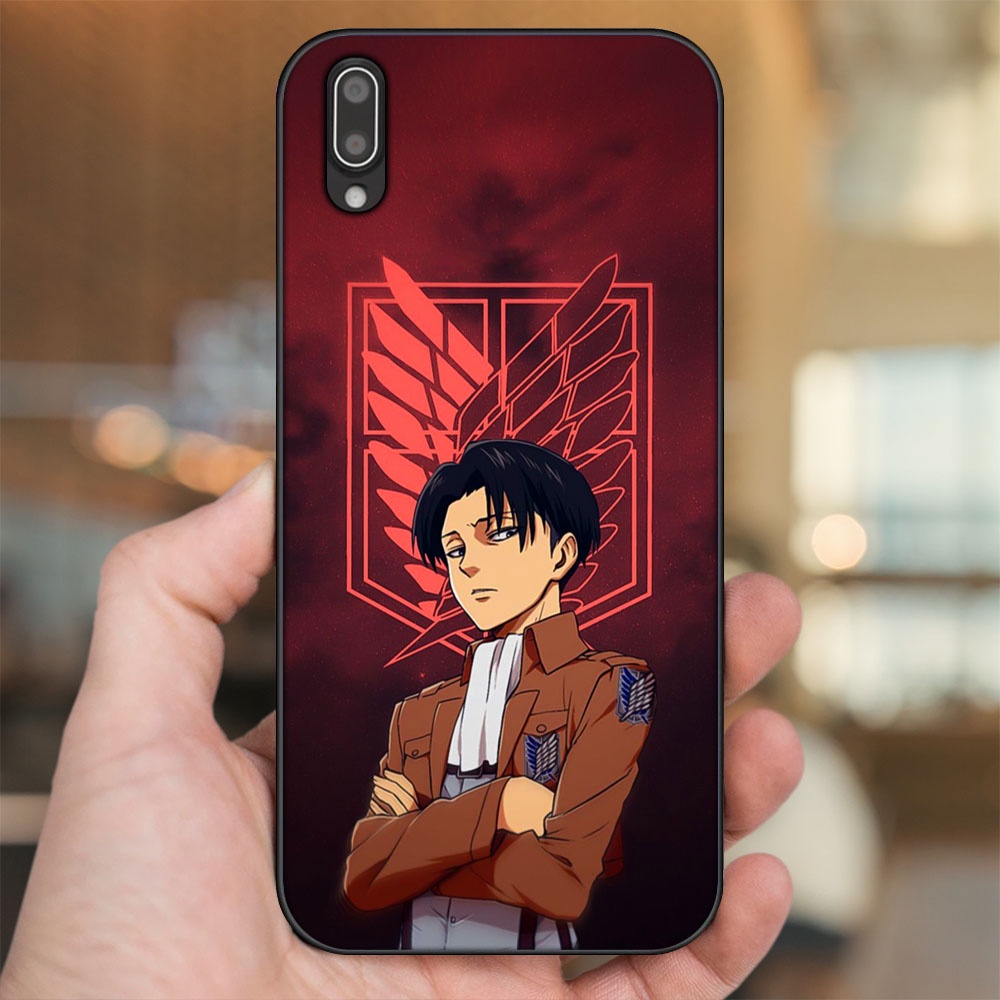 Ốp lưng Vivo Y93 viền đen in hình Levi Ackerman Attack On Titan
