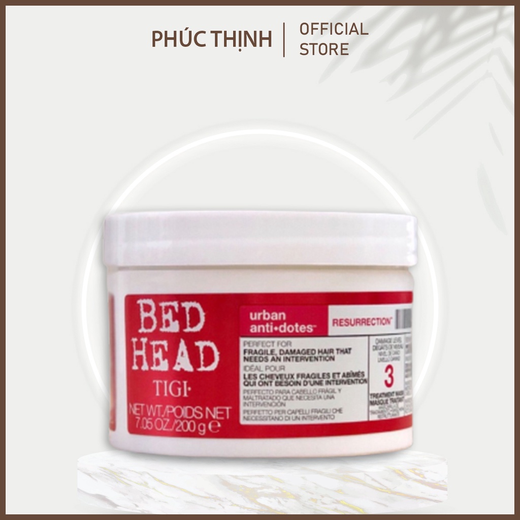 Kem Ủ Tóc Suôn Mượt, Phục Hồi Tóc Yếu Gãy Rụng Tigi Bed Head Resurrection Cho Tóc Hư Tổn Nặng Và Yếu