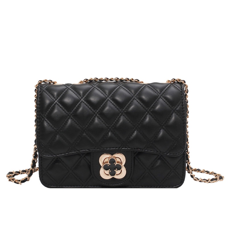 Ielgy Túi Xách Đeo Chéo Dây Xích Hình Thoi Bốn Lá Phong Cách Hàn Quốc Cho Nữ