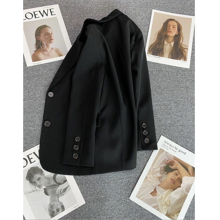 Áo blazer nữ dài tay Chelgy 2 cúc, áo vest nữ 2 lớp dầy dặn mùa thu đông form rộng 3 màu Đen, Nâu, Trắng CG-ABLZ101 | BigBuy360 - bigbuy360.vn