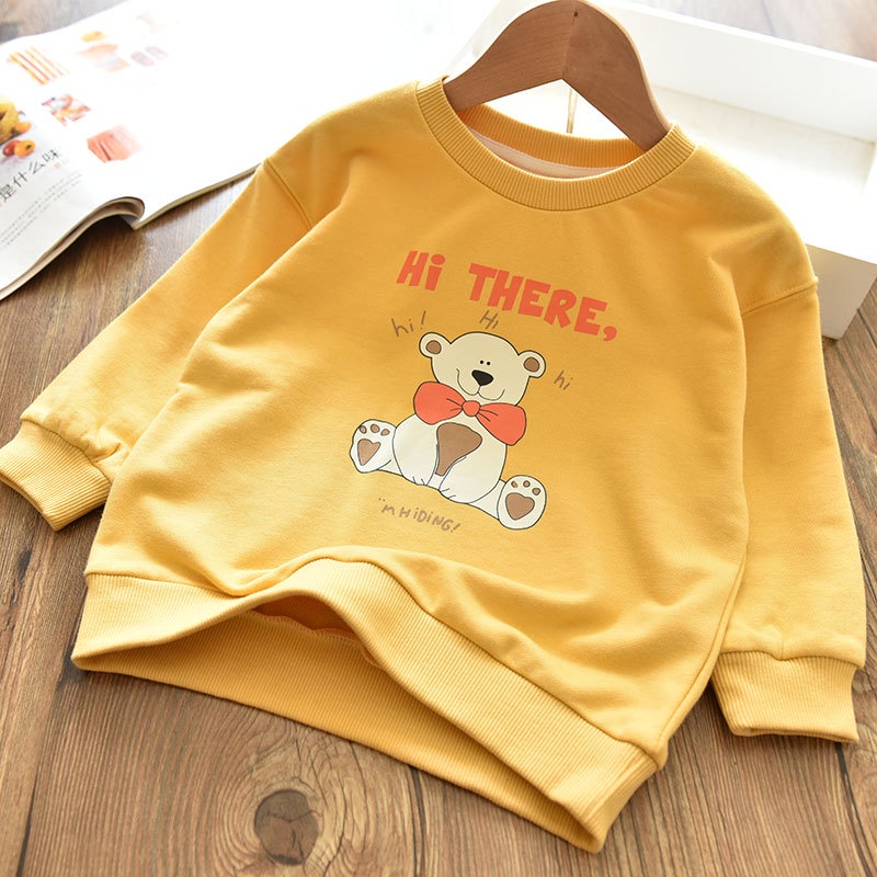 Áo sweater Cổ Tròn In Họa Tiết Hoạt Hình Phong Cách Hàn Quốc Cho Nữ