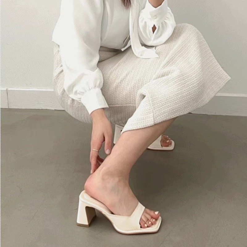 THER Guốc nữ quai ngang mũi vuông 7p