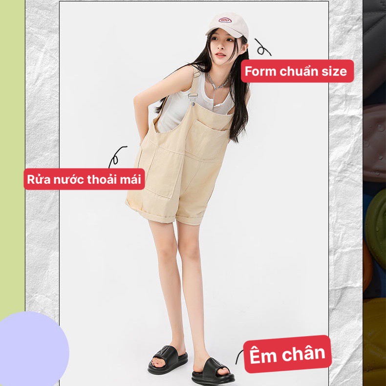 Dép bánh mì nữ độn đế 3 cm , dép quai ngang chao chất liệu eva kiểu ulzzang unisex học sinh siêu nhẹ đi mưa-giày dép 97