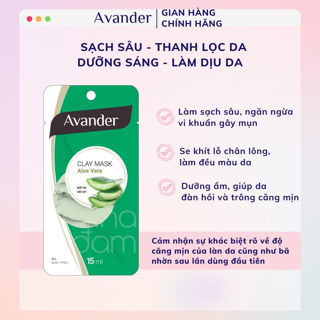 Mặt nạ đất sét nha đam Avander 15ml