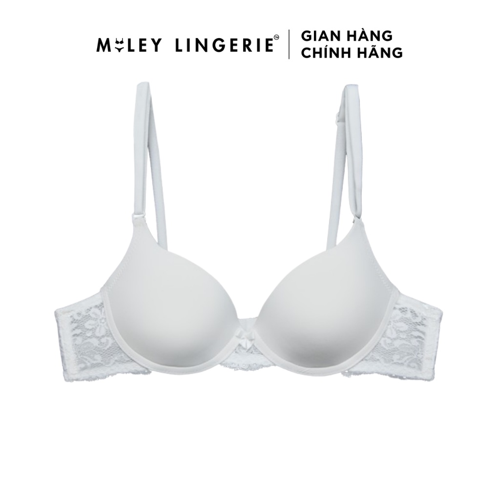 Áo Ngực Nữ Cúp Tròn Phối Ren Lưng Áo Miley Lingerie BRM002 Màu Trắng Kem