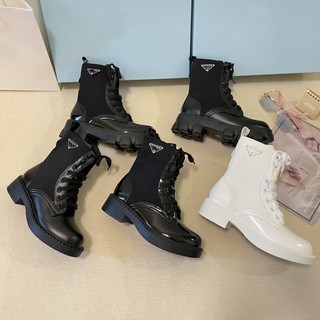 C0OY PRADA Wang Xinling same Martin boots short boots 2022 New thick bottom retro pocket motorcycle boots summer women's boots