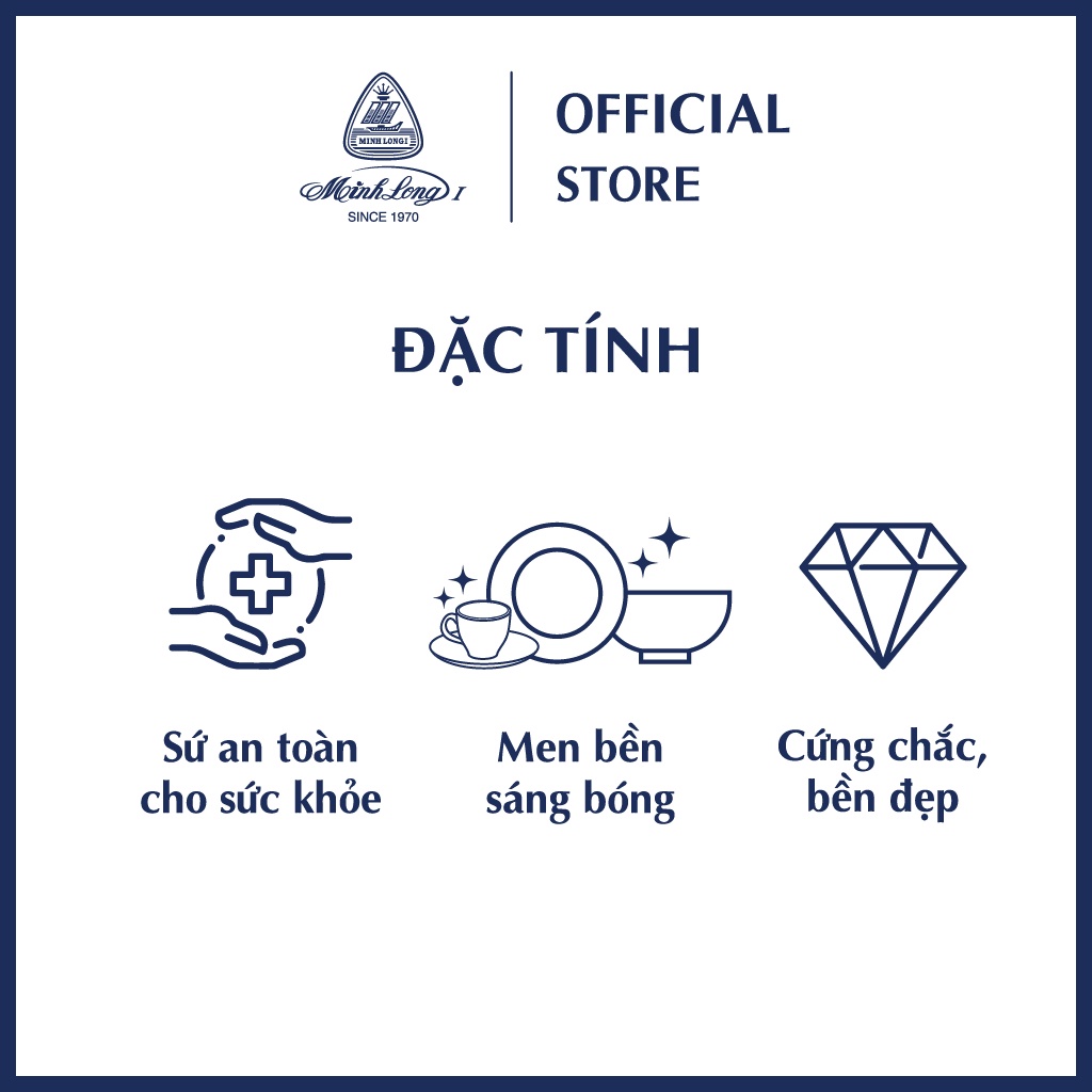 [Combo quà tặng đơn hàng 800k] Bộ Ấm Trà Sứ Minh Long 0.8 L -Camellia - Tứ Linh