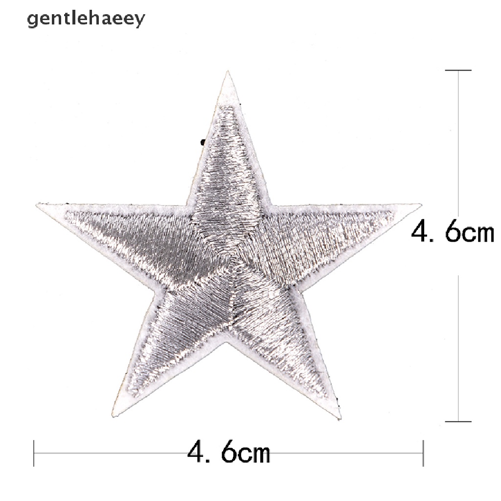 Bộ 10 Sticker Ủi Thêu Hình Ngôi Sao Màu Bạc