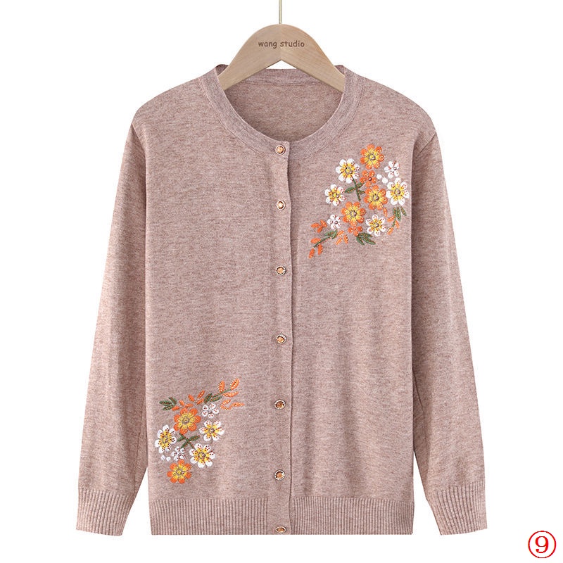 Áo Khoác Cardigan Len Thời Trang Thu Xuân Thanh Lịch Dành Cho Phụ Nữ Trung Niên 50-60 Tuổi