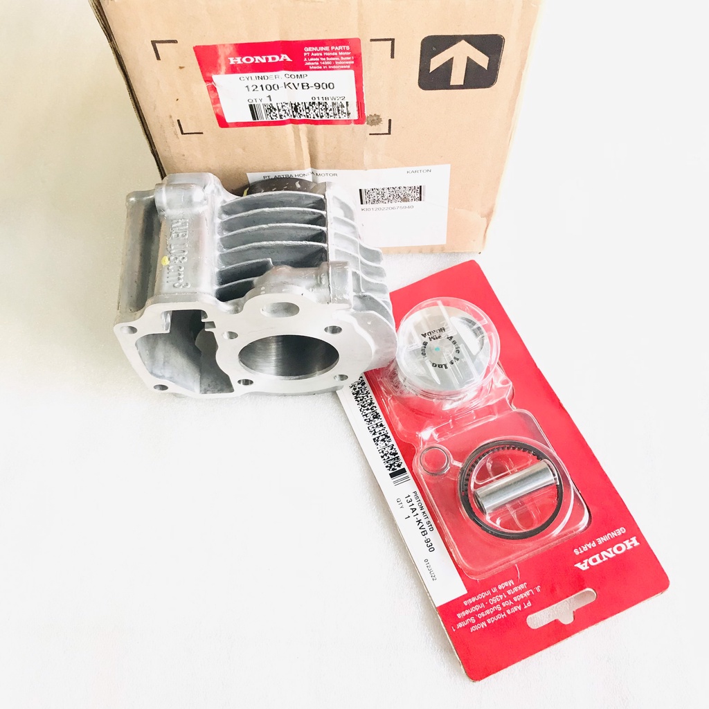 Bộ nòng piston bạc AB 110, Click 110 Zin Honda Indo - 12100-KVB-900/ 131A1-KVB-930