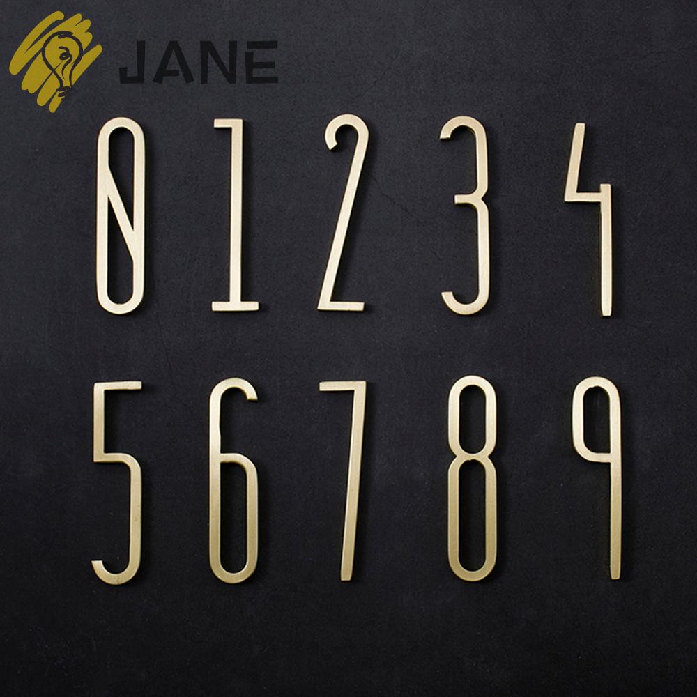 Biển số nhà bằng đồng thau 0-9 7cm phong cách Bắc Âu sáng tạo