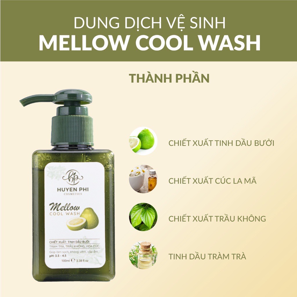 Dung Dịch Vệ Sinh Phụ Nữ MELLOW Cool Wash Huyền Phi 100ml