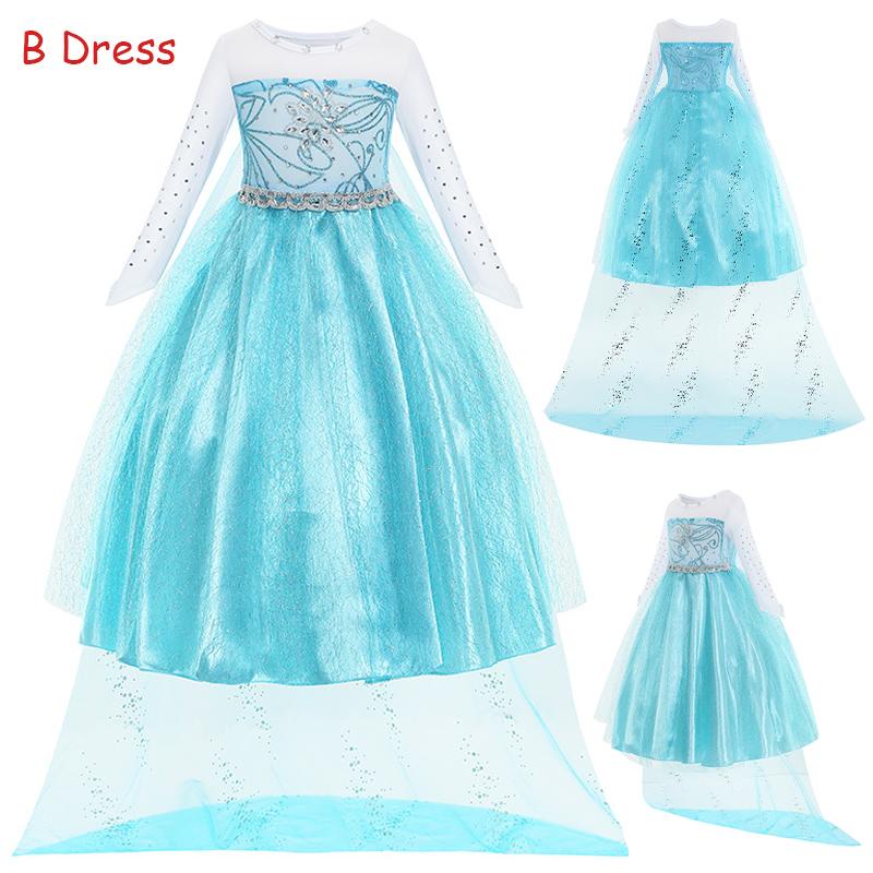 Đầm Công Chúa Elsa Phối Lưới Đính Kim Sa Kèm Túi Áo Choàng Thời Trang Cho Bé Gái