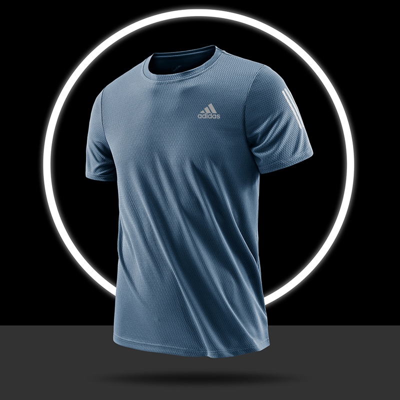 Áo Thun Thể Thao Adidas 100% Chính Hãng Phối Lưới Thoáng Khí In Logo Phản Quang Dành Cho Nam