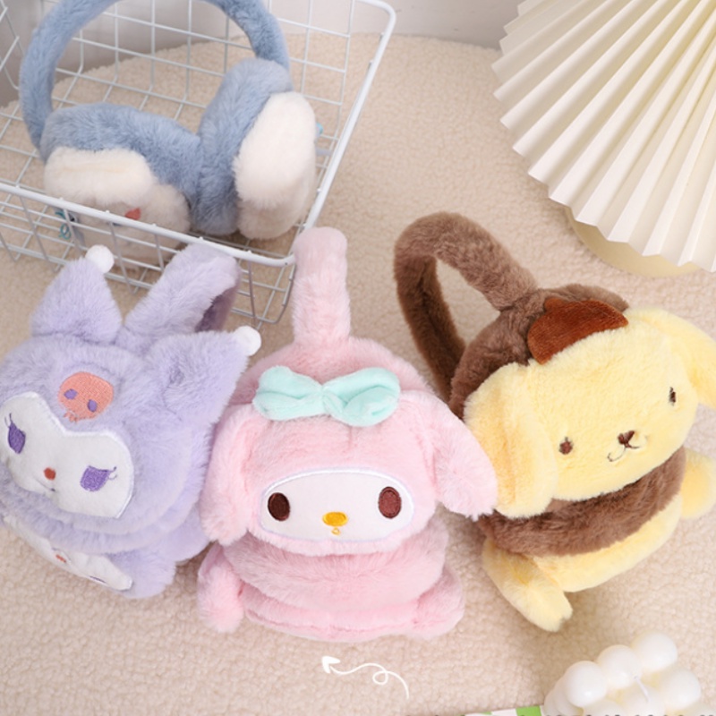 Sanrio Bông Tai Giữ Ấm Chống Đóng Băng Hình Kuromi Dễ Thương Cho Bé bịt tai gấu dâu bông tai kuromi bịt tai giữ ấm chụp tai cho bé